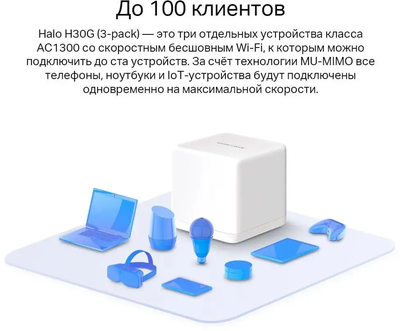 Бесшовный Mesh роутер Halo H30G(3-pack) Белый