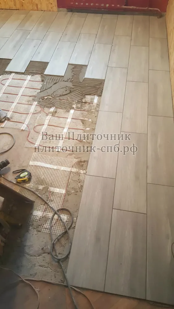 Укладка плитки из керамогранита на теплый пол со сноской на 1/3