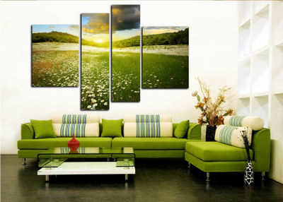 Модульная картина "Ромашки на солнце"