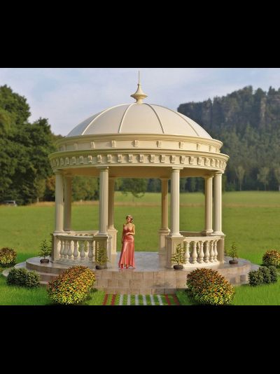 Беседка-ротонда rtd-002 из композитного материала  для парка, дачи, коттеджа на колоннах
