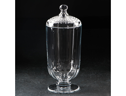 Конфетница стеклянная, высота 24 см, диаметр 10 см