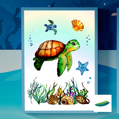 Постеры  «Морская черепашка» и «Морской конёк» из детской коллекции.