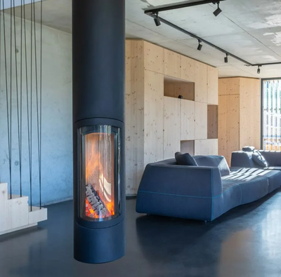 Современный парящий камин TERA с одним стеклом