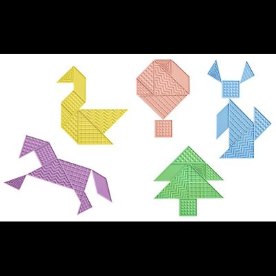 Танграм тактильный (35 дет. Эко-пластик). Набор с карточками