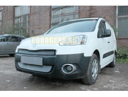 Защита радиатора Peugeot Partner II (рестайлинг) 2012-2015 (2 части) chrome