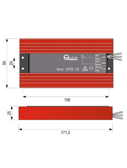 Преобразователь напряжения (конвертер) VRS16, 24/12V, 16A.