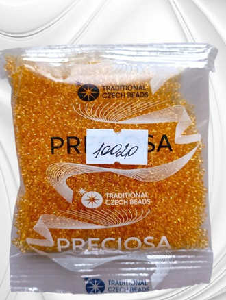 Бисер чешский круглый preciosa 10/0, светло-желтый (10020), 50 грамм