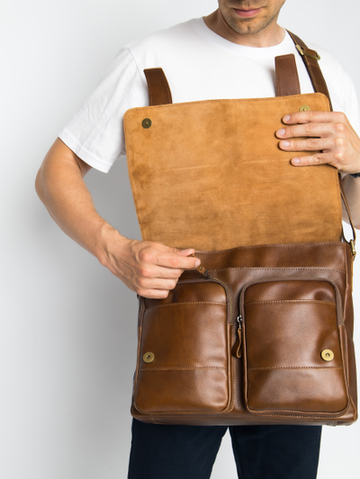 Кожаная мужская сумка Madruzzo Premium brown (арт. 
5068-63)