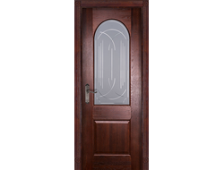 Дверь дубовая Чезана махагон со стеклом