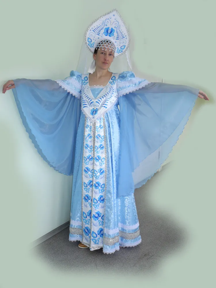 Русско-народное платье-трансформер в стиле "Гжель"