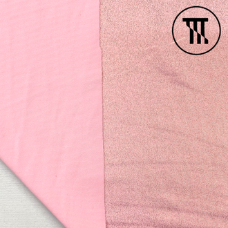 Трикотаж с золотым напылением, цв. Нежно-розовый