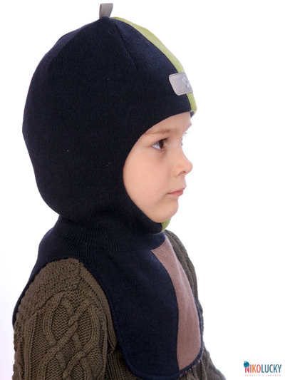 Шапка-шлем  21101-03, цвет темно-синий,коричневый р. 48-50