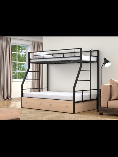 Двухъярусная кровать Раута Твист черная