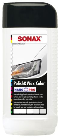 Полироль цветная с воском &quot;SONAX Polish &amp; wax color NanoPro&quot; 250 мл (белая)