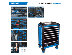 Набор инструментов 251 предмет, "DRIVE", в синей тележке KING TONY 9SQ31-251MRV