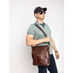 Кожаная мужская сумка Moncalvo Premium brown (арт. 5081-53)