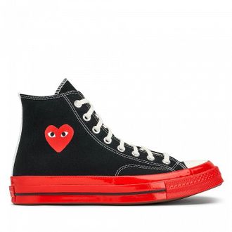 КЕДЫ CONVERSE X PLAY COMME DES GARCONS КРАСНЫЕ ВЫСОКИЕ