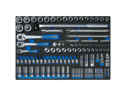 Набор торцевых головок 1/4", 3/8", 1/2" с принадлежностями, ложемент, 103 предмета KING TONY 9-9003MRV01