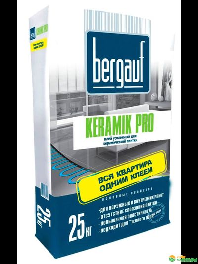 клей для плитки для керамогранита BERGAUF KERAMIK PRO (С0), 25кг