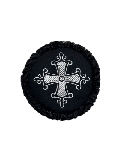 Кубанка из Черного каракуля 10см - Крест серебряный