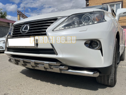 Защита переднего бампера тройная с перемычками d60/42/42 для Lexus RX270/RX350/RX450h (2009-2015)