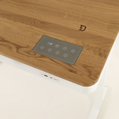 Умный стол 140×70 белый | массив дуба