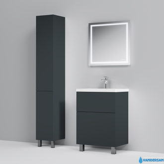 Тумба с раковиной AM.PM Gem 60, напольная, 2 ящика, цвет графит матовый