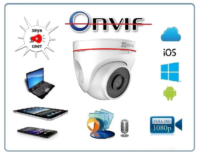 C4W - EZVIZ CS-CV228-A0-3C2WFR (2.8mm) уличная WiFi видеокамера с сиреной 100 дб и стробоскопом., встроенный микрофон, с DVR. Full HD 2 Mp