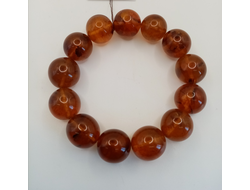 Браслет натуральный янтарь мятый шар