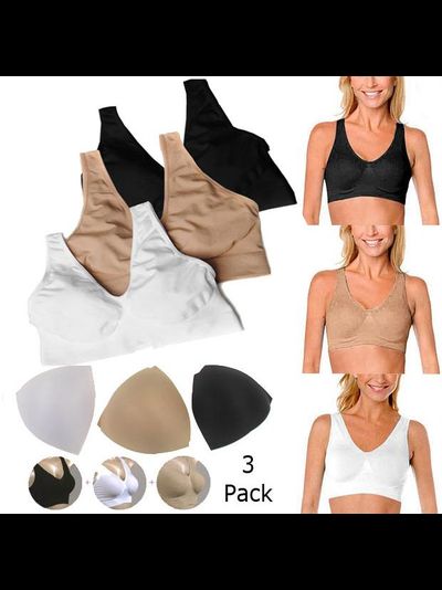 3 бюстгальтера двухслойных Джини Бра (Genie Bra) со вставками