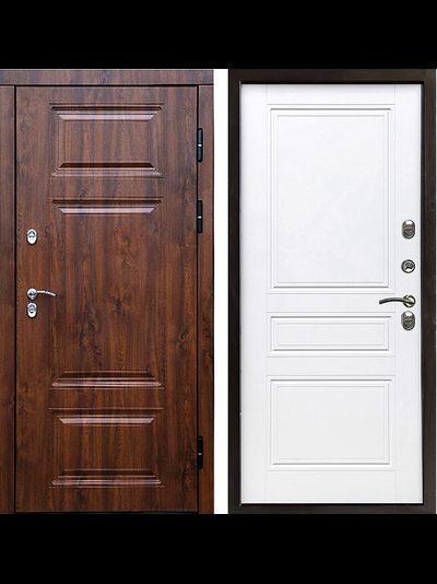 Дверь терморазрыв Премиум орех Классика белого цвета