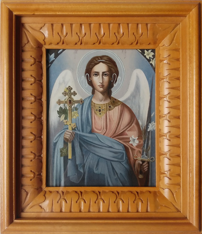 Ангел-Хранитель. Рукописная икона. 13х16см.