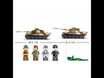 Слубан Военный конструктор Танк 2в1 Королевский Тигр и Ягдтигр M38-B0980