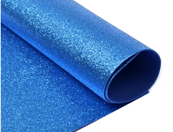 Глиттерный фоамиран, темно-синий, 50*50 см, толщина 2 мм