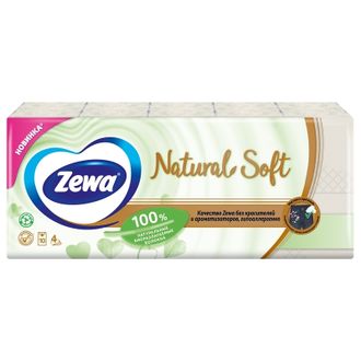 Платки носовые ZEWA  NATURAL SOFT  4сл  бел 9штх10  837030