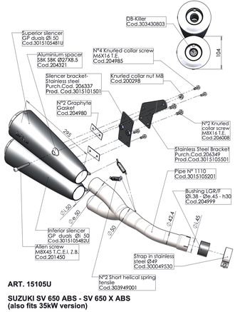 Глушитель LEOVINCE GP Duals 15105U