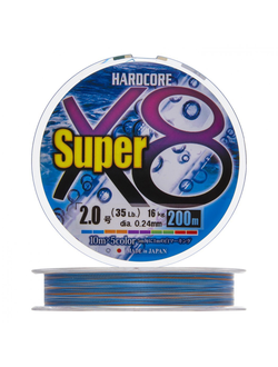 Плетеный шнур Duel PE Hardcore Super X8 200м 5Color #0,6 (0,13мм) 5,8kg