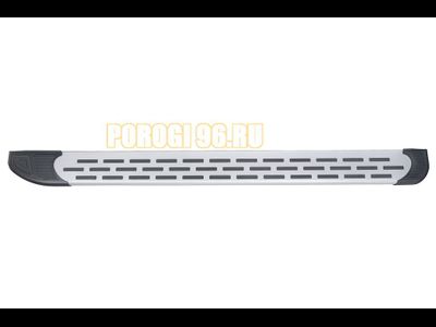 Пороги алюминиевые "Premium Silver" 2250 серебристые Slitkoff для Hyundai Starex H-1 2007-2021