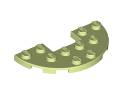 Plate, Round Half 3 x 6 with 1 x 2 Cutout, Yellowish Green (18646 / 6267416)