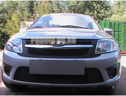 Защита радиатора Lada Granta 2014-2018 лифтбек, седан (2 части) black
