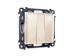 Выключатель 3-кл Бежевый глянец - Ambrella Volt - ALFA