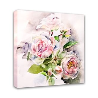 Печатная картина на деревянном подрамнике "Цветы акварелью"