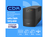 ИБП CBR [UPS-TWP-101J-650] 650VA/390W, Schuko CEE 7 x2 outlets, LED, AVR, SEC, 12V/7Ah