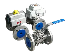 Трехсоставные фланцевые шаровые краны с электроприводом