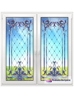 Витражная пленка, витражная пленка самоклеющаяся, пленочный витраж с классическим рисунком