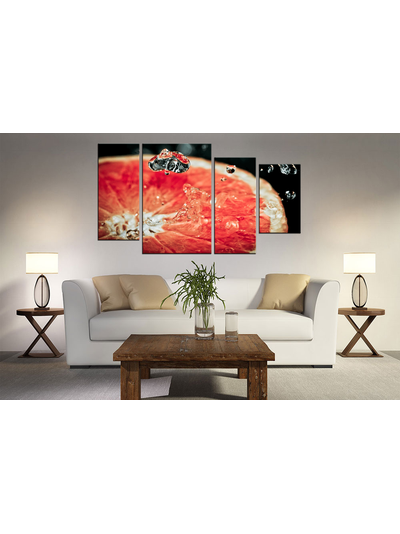 Модульная картина "Капли и цитрус"