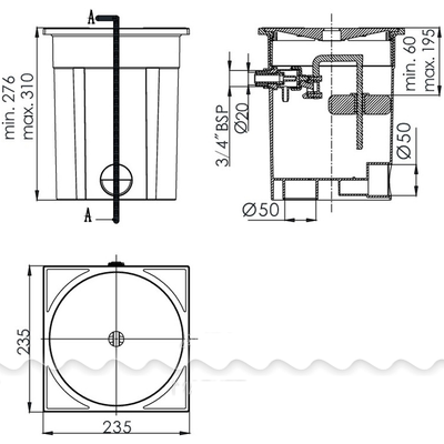 Регулятор уровня воды пластиковый RO-7