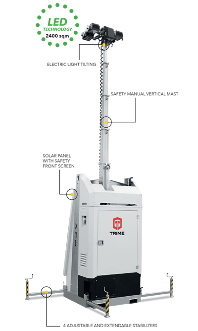 TRIME X-TS гибридная осветительная вышка с солнечными батареями