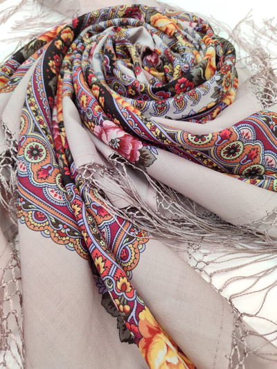 Павловопосадский платок Пламень сердца 1786-2