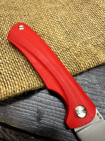 Фрикционный складной нож Микрос+ сталь VG-10, рукоять G10, цвет красный